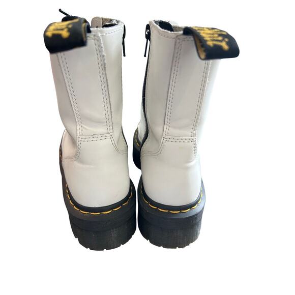 Dr. Martens AirWair Jadon Platform White Leather Lace Up Combat Boots Size 7 - Picture 4 of 9